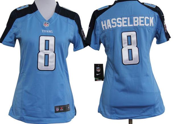 Cheap Women Nike Tennessee Titans 8# Matt Hasselbeck Light Blue Nike NFL Jerseys