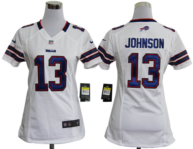 Cheap Women Nike Buffalo Bills 13# Steve Johnson White Nike NFL Jerseys