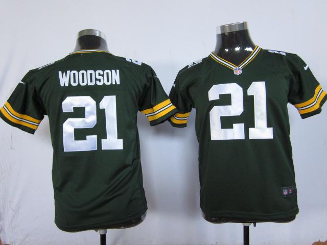 Kids Nike Green Bay Packers #21 Charles Woodson Green Nike NFL Jerseys Cheap