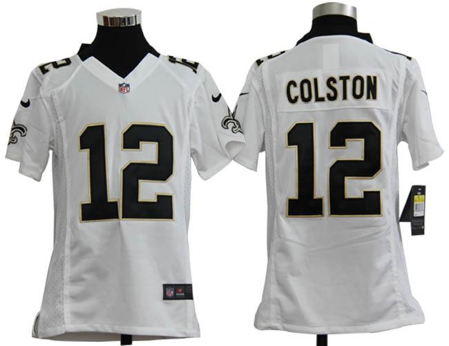 Kids Nike New Orleans Saints #12 Marques Colston White Nike NFL Jerseys Cheap