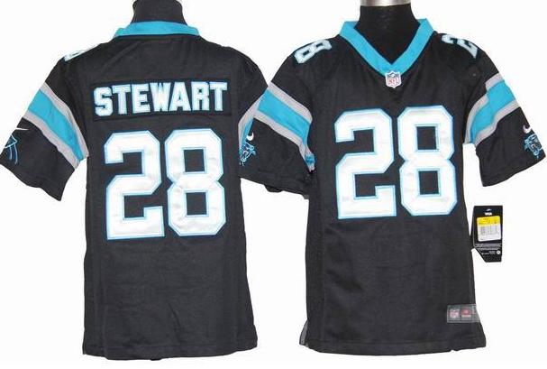 Kids Nike Carolina Panthers #28 Jonathan Stewart Black Nike NFL Jerseys Cheap
