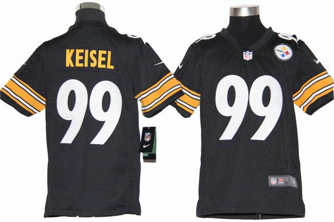 Kids Nike Pittsburgh Steelers 99# Brett Keisel Black Nike NFL Jerseys Cheap