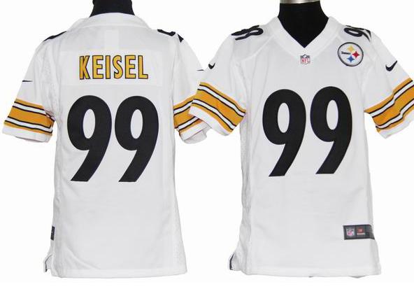 Kids Nike Pittsburgh Steelers 99# Brett Keisel White Nike NFL Jerseys Cheap