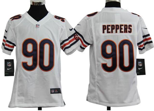 Kids Nike Chicago Bears 90 Julius Peppers White Nike NFL Jerseys Cheap