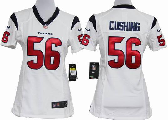 Cheap Women Nike Houston Texans 56 Brian Cushing White Nike NFL Jerseys
