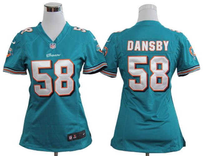 Cheap Women Nike Miami Dolphins 58 Karlos Dansby Green Nike NFL Jersey