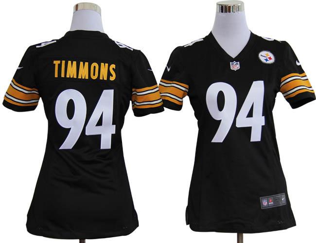 Cheap Women Nike Pittsburgh Steelers #94 Lawrence Timmons Black Nike NFL Jerseys