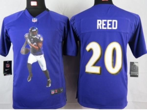 Nike Kids Baltimore Ravens #20 reed purple portrait fashion game jerseys Cheap