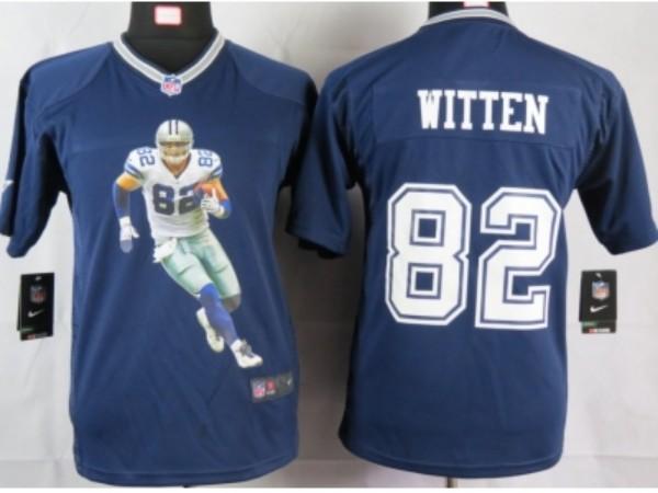 Nike Kids Dallas Cowboys #82 witten blue portrait fashion game jerseys Cheap