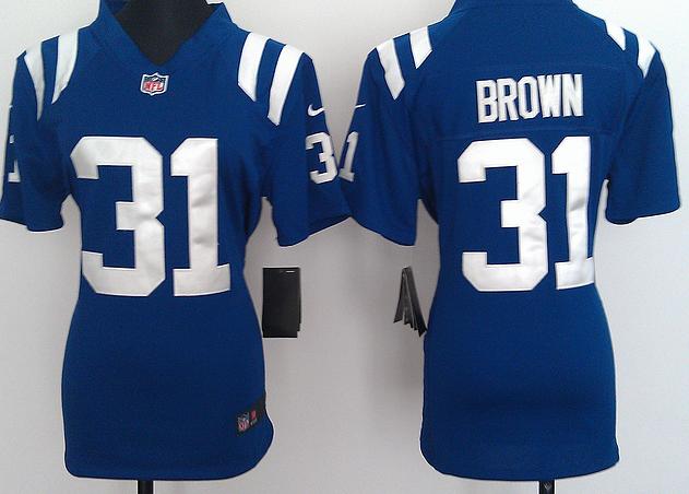 Cheap Women Nike Indianapolis Colts 31# Donald Brown Blue Nike NFL Jerseys