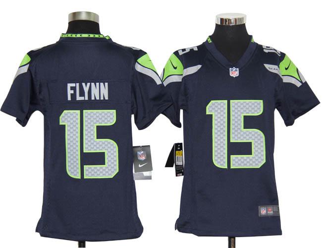 Kids Nike Seattle Seahawks 15# Matt Flynn Blue Nike NFL Jerseys Cheap