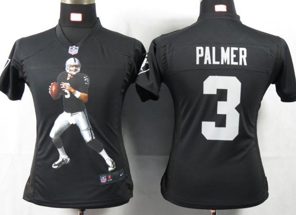 Cheap Women Nike Oakland Raiders 3 Palmer Black Portrait Fashion Game Jersey