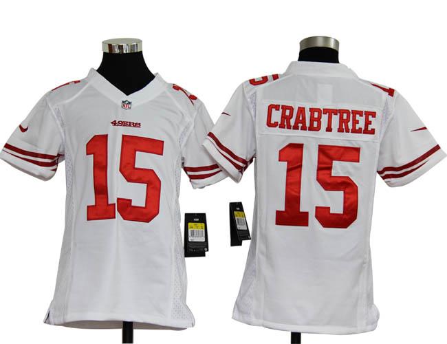 Kids Nike San Francisco 49ers #15 Michael Crabtree White Nike NFL Jerseys Cheap