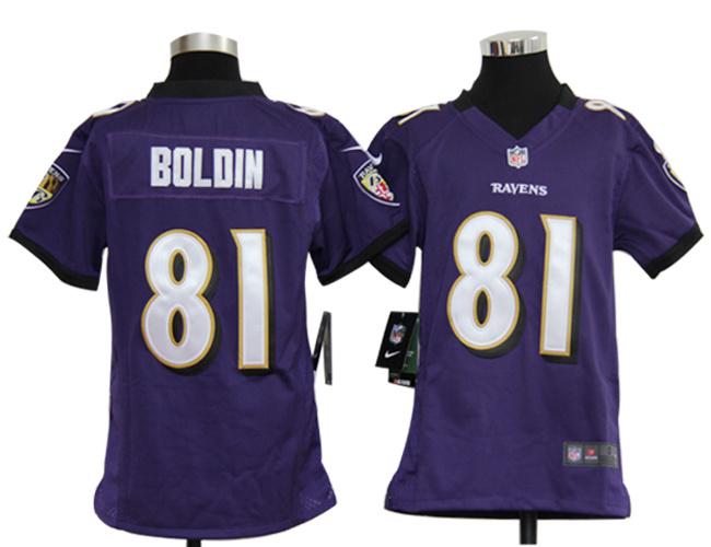 Kids Nike Baltimore Ravens 81 Anquan Boldin Purple Nike NFL Jerseys Cheap