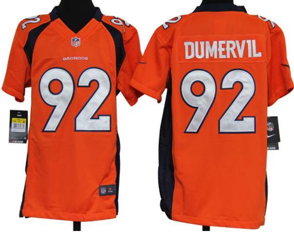 Kids Nike Denver Broncos 92# Elvis Dumervil Orange Nike NFL Jerseys Cheap