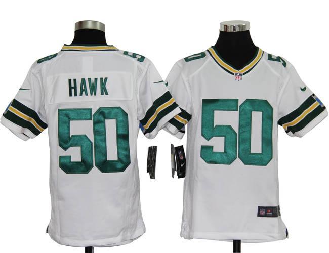 Kids Nike Green Bay Packers 50 A.J.Hawk White Nike NFL Jerseys Cheap