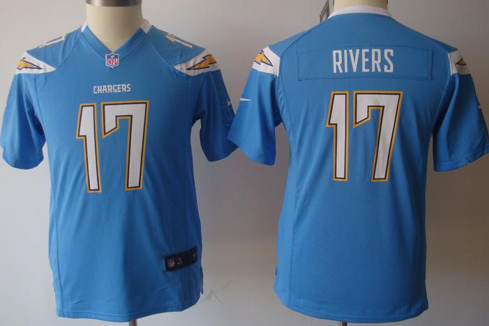 Kids Nike San Diego Chargers 17# Philip Rivers Light Blue Nike NFL Jerseys Cheap