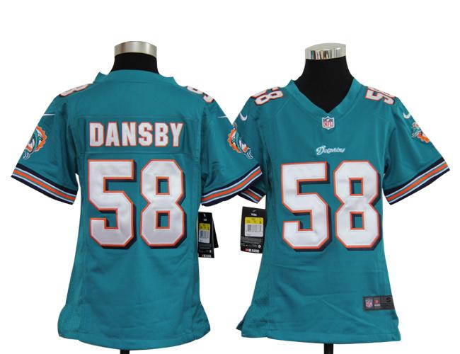 Kids Nike Miami Dolphins 58 Karlos Dansby Green Nike NFL Jersey Cheap