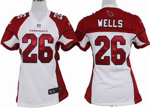 Cheap Women Nike Arizona Cardinals 26# Chris Wells White Nike NFL Jerseys