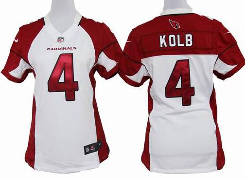 Cheap Women Nike Arizona Cardinals 4# Kevin Kolb White Nike NFL Jerseys