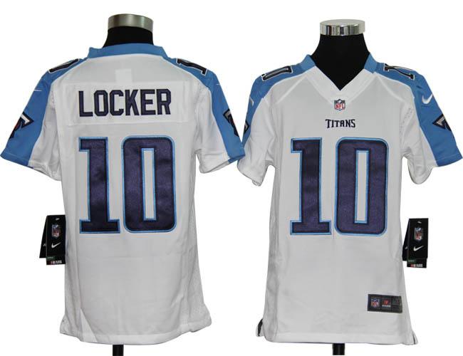 Kids Nike Tennessee Titans 10# Jake Locker White Nike NFL Jerseys Cheap