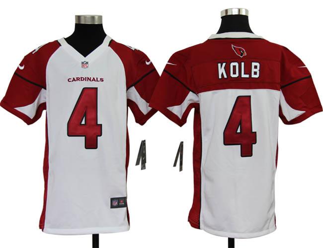 Kids Nike Arizona Cardinals 4# Kevin Kolb White Nike NFL Jerseys Cheap