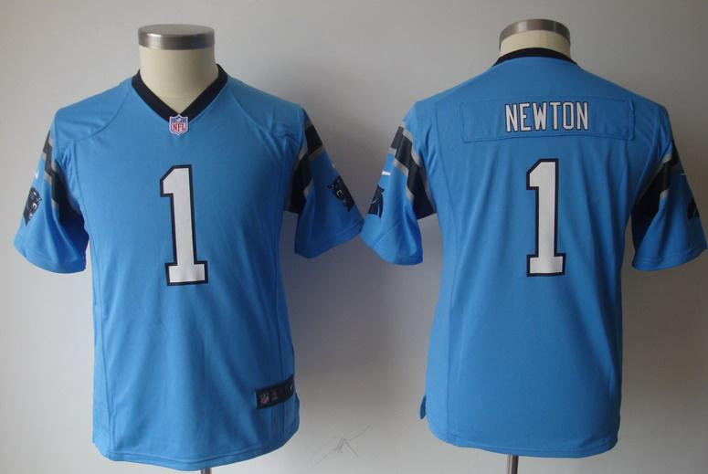 Kids Nike Carolina Panthers #1 Cam Newton Blue Nike NFL Jerseys Cheap