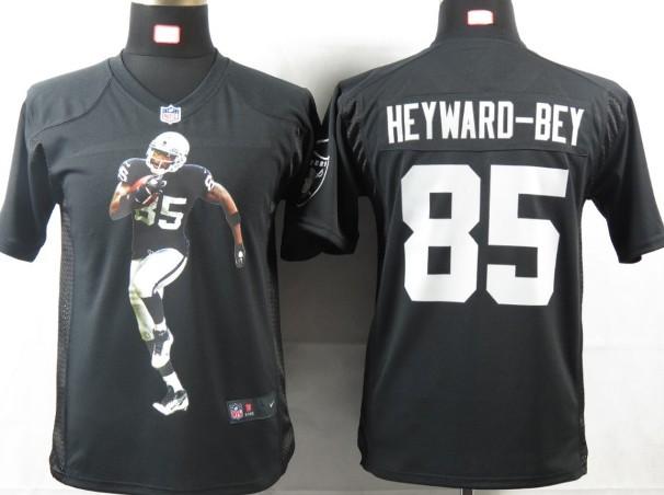 Kids Nike Oakland Raiders 85 Heyward-bey Black Portrait Fashion Game Jerseys Cheap