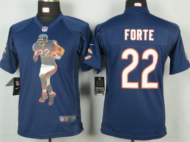 Kids Nike Chicago Bears 22 Forte Blue Portrait Fashion Game Jersey Cheap
