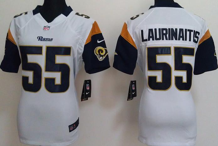 Cheap Women Nike St. Louis Rams 55# James Laurinaitis White Nike NFL Jerseys