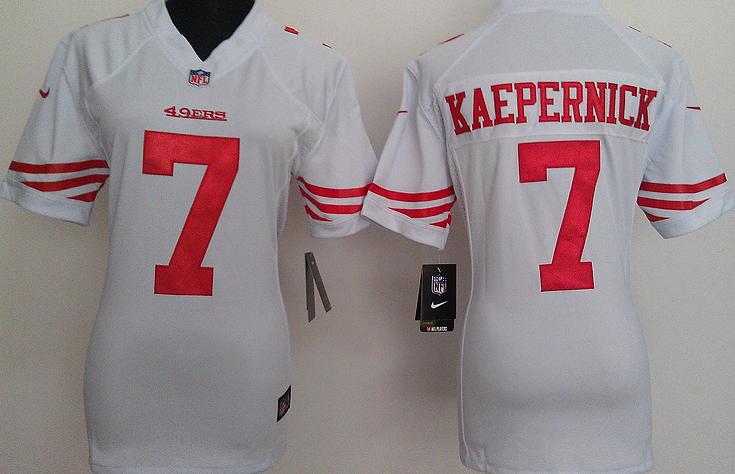 Cheap Women Nike San Francisco 49ers 7 Colin Kaepernick White Nike NFL Jerseys