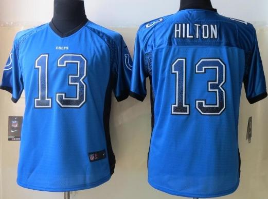 Cheap Women Nike Indianapolis Colts 13 T.Y. Hilton Blue Drift Fashion Elite NFL Jerseys