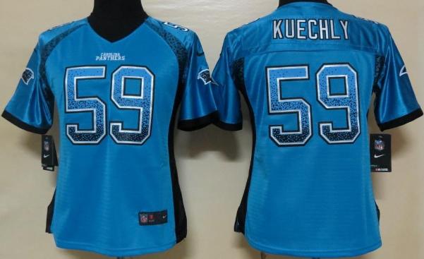 Cheap Women Nike Carolina Panthers 59 Kuechly Blue Drift Fashion Elite NFL Jerseys