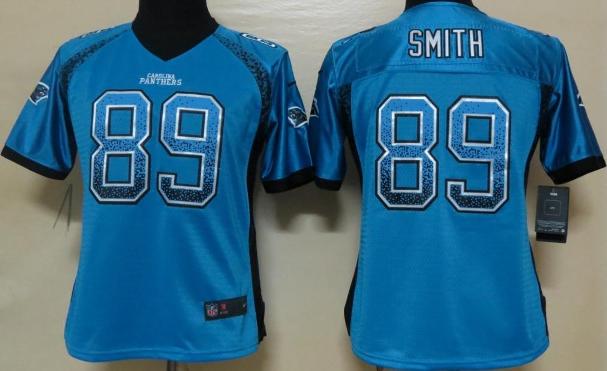Cheap Women Nike Carolina Panthers 89 Steve Smith Blue Drift Fashion Elite NFL Jerseys