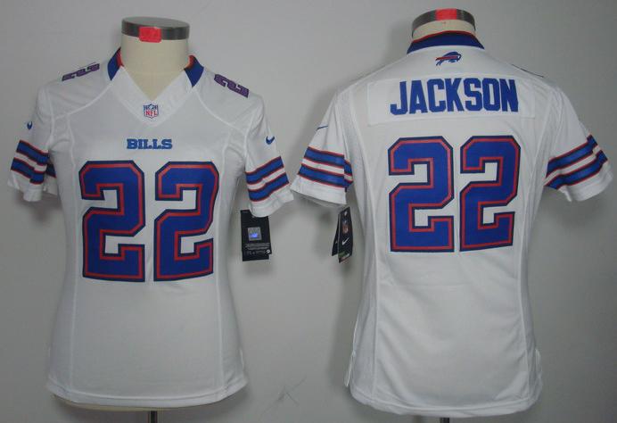 Cheap Women Nike Buffalo Bills 22# Jackson White Game LIMITED NFL Jerseys