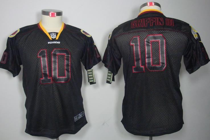 Kids Nike Washington Redskins #10 Robert Griffin III Lights Out Black NFL Jerseys Cheap
