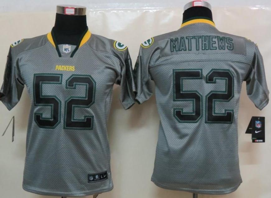 Kids Nike Green Bay Packers #52 Clay Matthews Grey Lights Out Elite NFL Jerseys Cheap