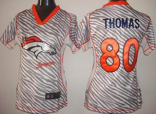 Cheap Women Nike Denver Broncos 80 Julius Thomas FEM FAN Zebra NFL Jerseys