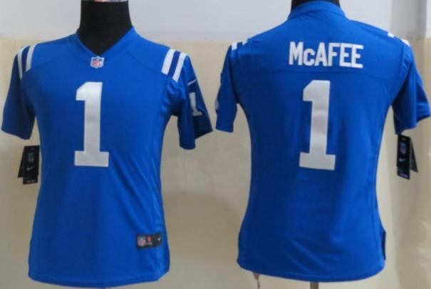 Cheap Women Nike Indianapolis Colts 1 Pat McAfee Blue NFL Jerseys