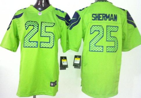 Kids Nike Seattle Seahawks 25 Richard Sherman Green NFL Jerseys Cheap