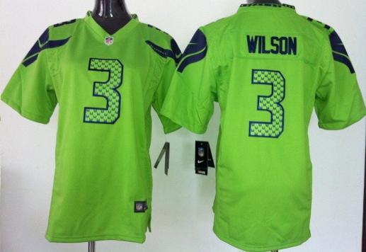 Kids Nike Seattle Seahawks 3 Russell Wilson Green NFL Jerseys Cheap