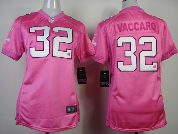 Cheap Women Nike New Orleans Saints 32 Kenny Vaccaro Pink Love NFL Jerseys