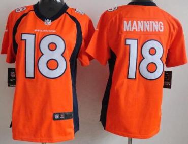 Cheap Women Nike Denver Broncos 18 Peyton Manning Orange NFL Jerseys New Style