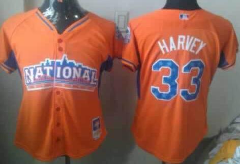 Cheap Women 2013 MLB ALL STAR National League New York Mets 33 Matt Harvey Orange Jerseys