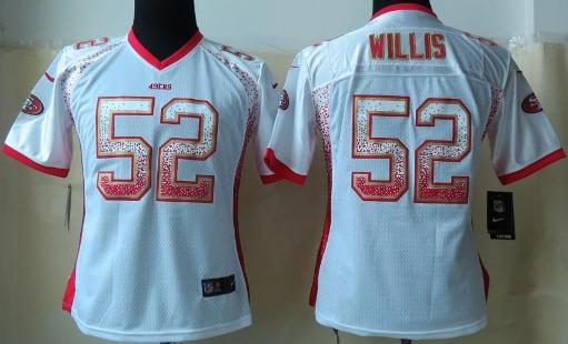 Cheap Women Nike San Francisco 49ers 52 Patrick Willis Elite White Drift Fashion NFL Jerseys