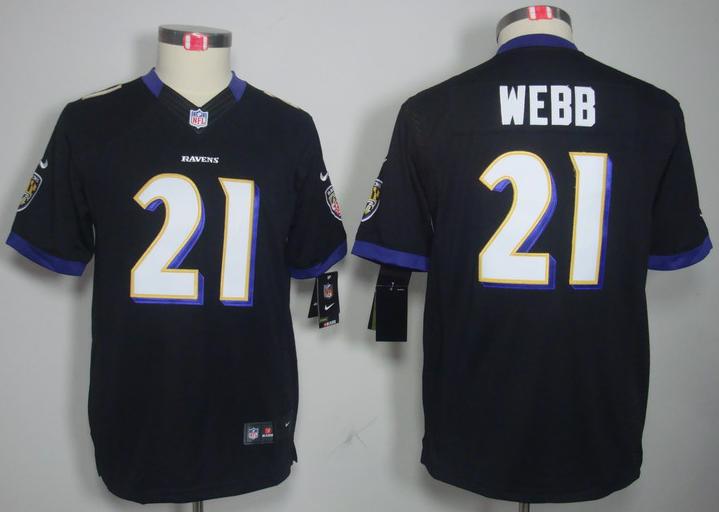 Kids Nike Baltimore Ravens #21 Lardarius Webb Black Game LIMITED NFL Jerseys Cheap
