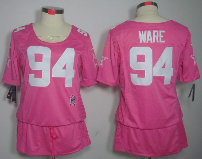 Cheap Women Nike Dallas Cowboys #94 DeMarcus Ware Pink Breast Cancer Awareness NFL Jersey