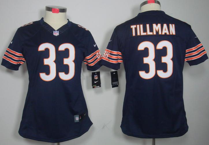 Cheap Women Nike Chicago Bears 33 Charles Tillman Blue Game LIMITED NFL Jerseys