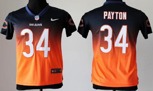 Kids Nike Chicago Bears 34 Walter Payton Blue Orange Elite Drift Fashion II NFL Jerseys Cheap
