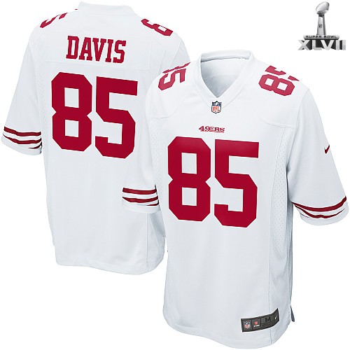 Kids Nike San Francisco 49ers 85 Vernon Davis White 2013 Super Bowl NFL Jersey Cheap